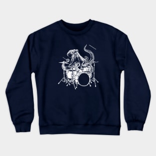 SEEMBO Octopus Playing Drums Drummer Drumming Band Crewneck Sweatshirt